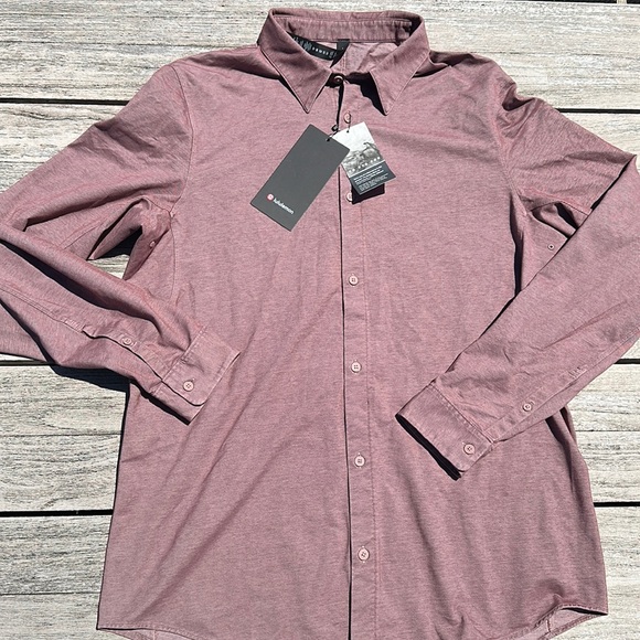 Lululemon men’s commission long sleeve shirt enzyme dye twilight rose L - Picture 3 of 6